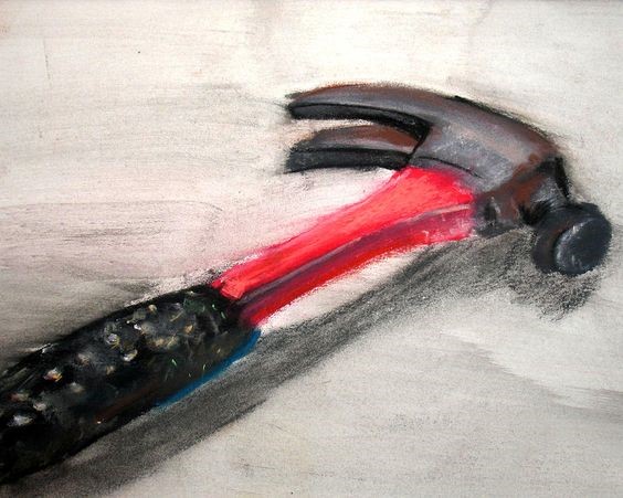 The Hammer By: Ryan Burton quick pastel sketch of a claw hammer